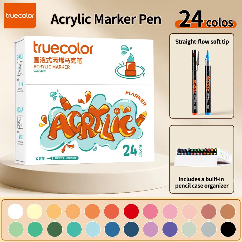 Жидкие акриловые маркеры Truecolor ZCA-6199, 24 цвета | Журнал для рисования и скетчинга с мягкими наконечниками: незаменимый предмет для творчества
Жидкие акриловые маркеры Truecolor ZCA-6199, 24 цвета | Журнал для рисования и скетчинга с мягкими наконечниками: незаменимый предмет для творчества