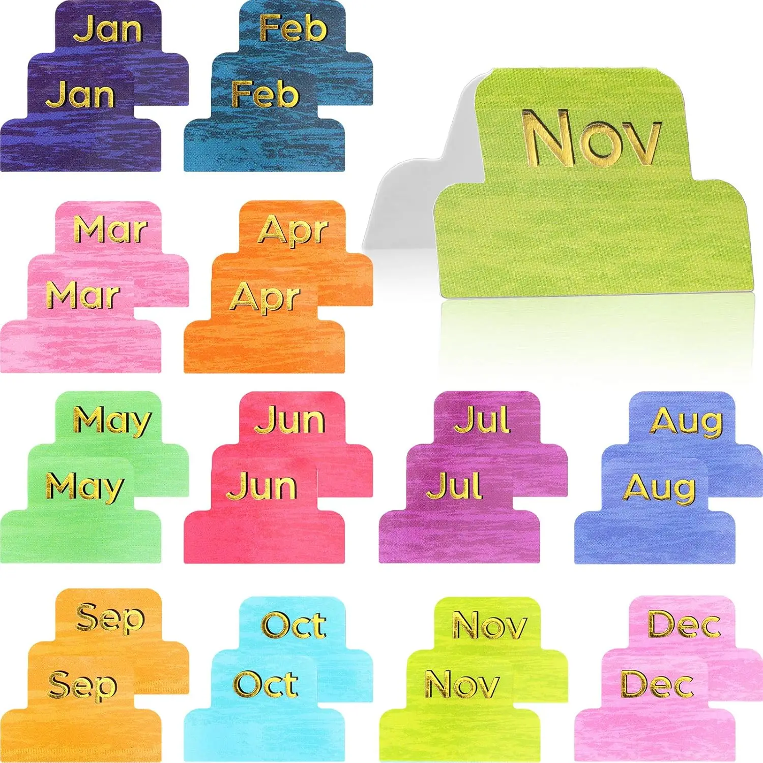 24 Monthly Planner Tabs Stickers - Neutral Metallic Decorative Index for Office Study
24 Monthly Planner Tabs Stickers - Neutral Metallic Decorative Index for Office Study