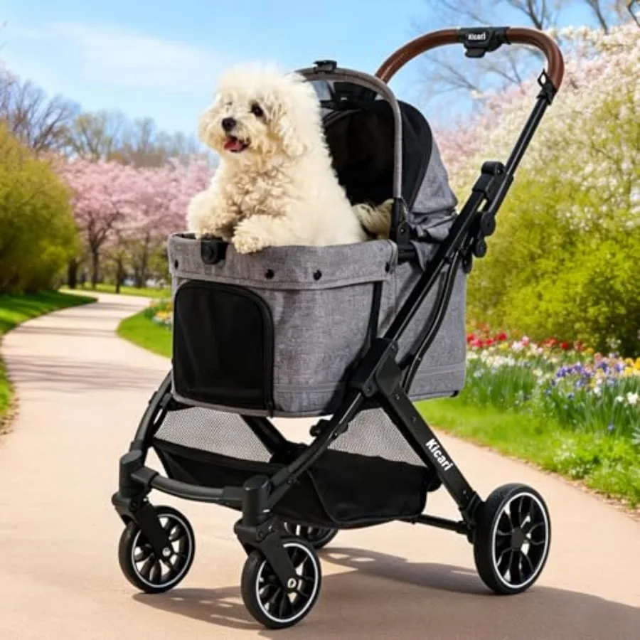 All-Terrain Dog Stroller for Small to Medium Dogs, Polyester Mesh, Black, One-Hand Easy Fold with Double-Layer Anti-UV Waterpro
All-Terrain Dog Stroller for Small to Medium Dogs, Polyester Mesh, Black, One-Hand Easy Fold with Double-Layer Anti-UV Waterpro