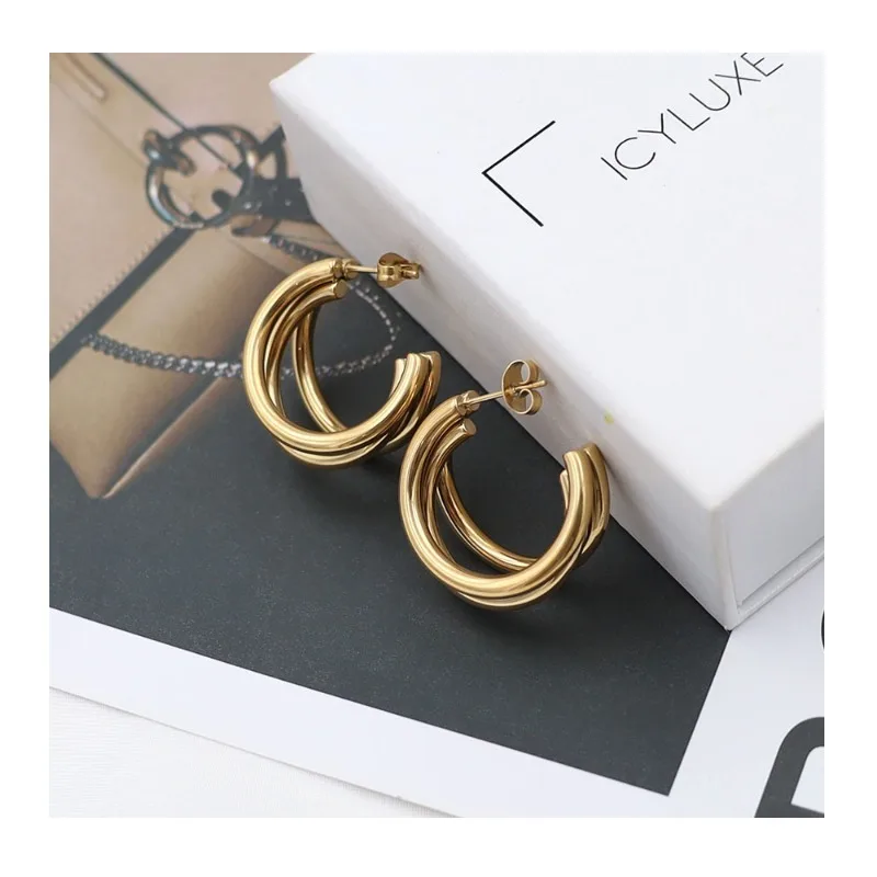 Titanium Steel Ear Jewelry, High-end Sense, Niche Personality, Exaggerated Three-layer Round Earrings
Titanium Steel Ear Jewelry, High-end Sense, Niche Personality, Exaggerated Three-layer Round Earrings