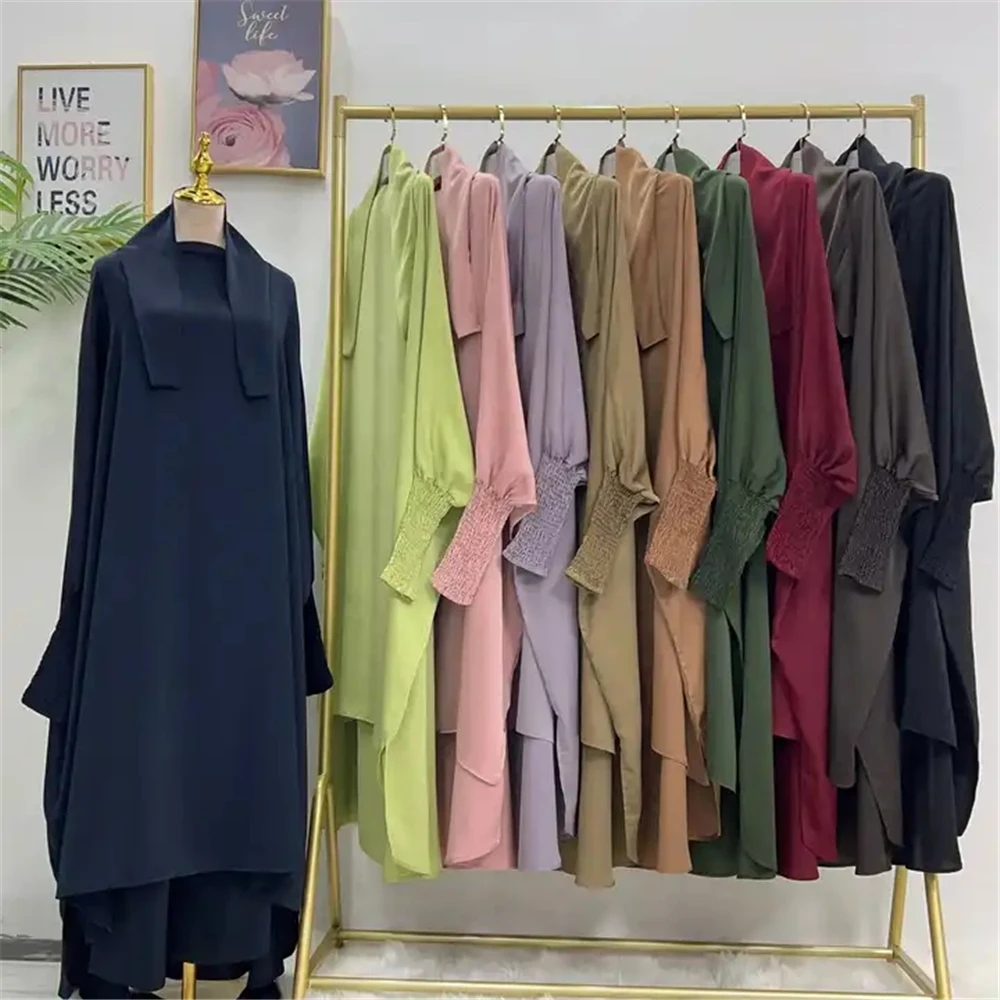 Hooded Khimar Abayas Women Muslim Long Sleeve Tops Pants Islamic Prayer Garment Overhead Abaya Kaftan Dress Robe Ramadan Eid Set
Hooded Khimar Abayas Women Muslim Long Sleeve Tops Pants Islamic Prayer Garment Overhead Abaya Kaftan Dress Robe Ramadan Eid Set