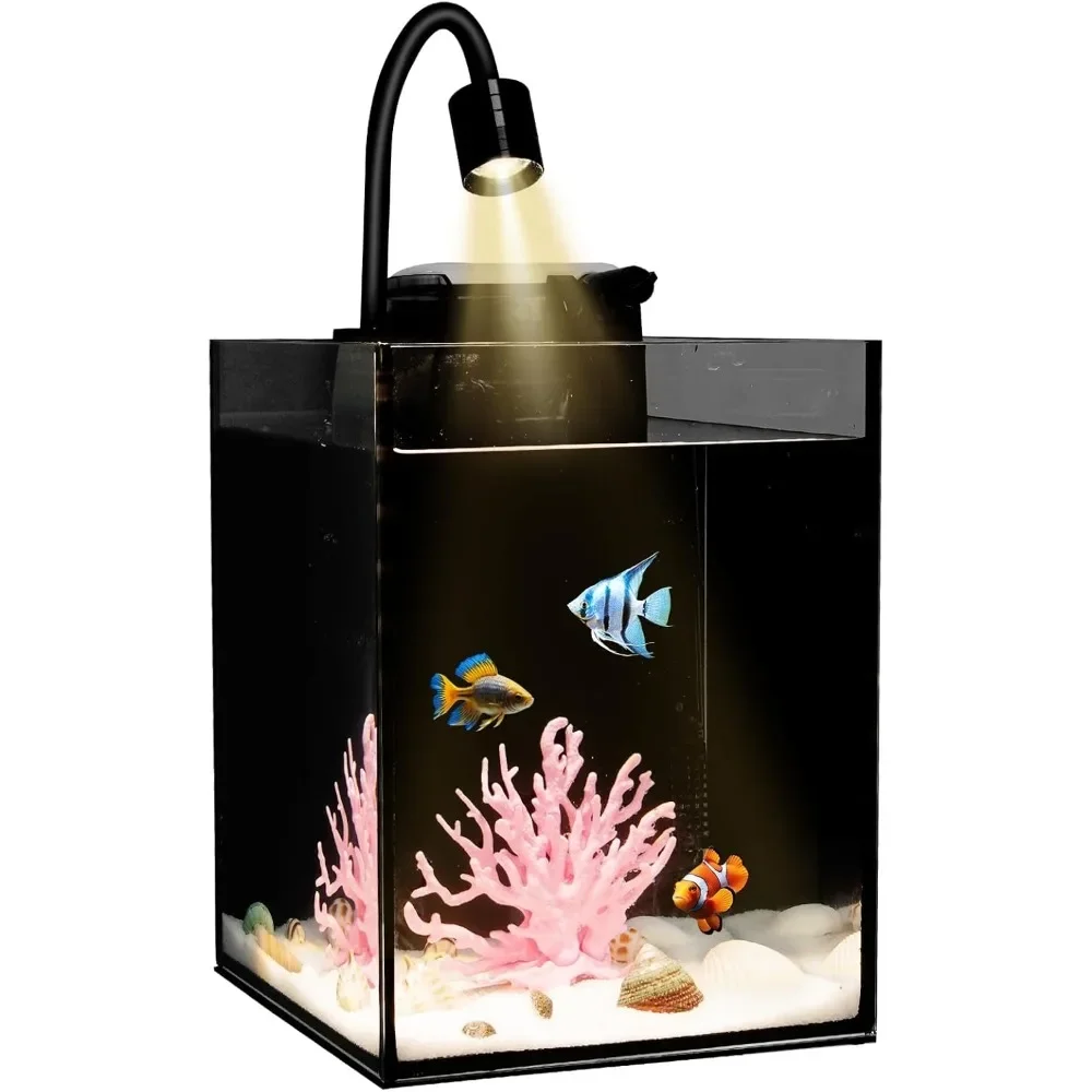 Mini Rimless 1.2 Gallon Glass Aquarium with Filter LED and Pipette for Small Fish
Mini Rimless 1.2 Gallon Glass Aquarium with Filter LED and Pipette for Small Fish