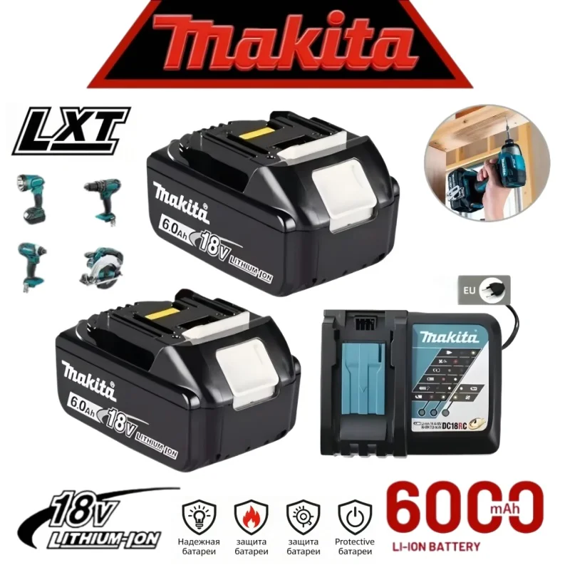 High Performance 18V 6Ah Overcharge Protection Li-ion Battery Compatible with Makita 18V LXT Cordless Drill Grinder Wrench Tools
High Performance 18V 6Ah Overcharge Protection Li-ion Battery Compatible with Makita 18V LXT Cordless Drill Grinder Wrench Tools