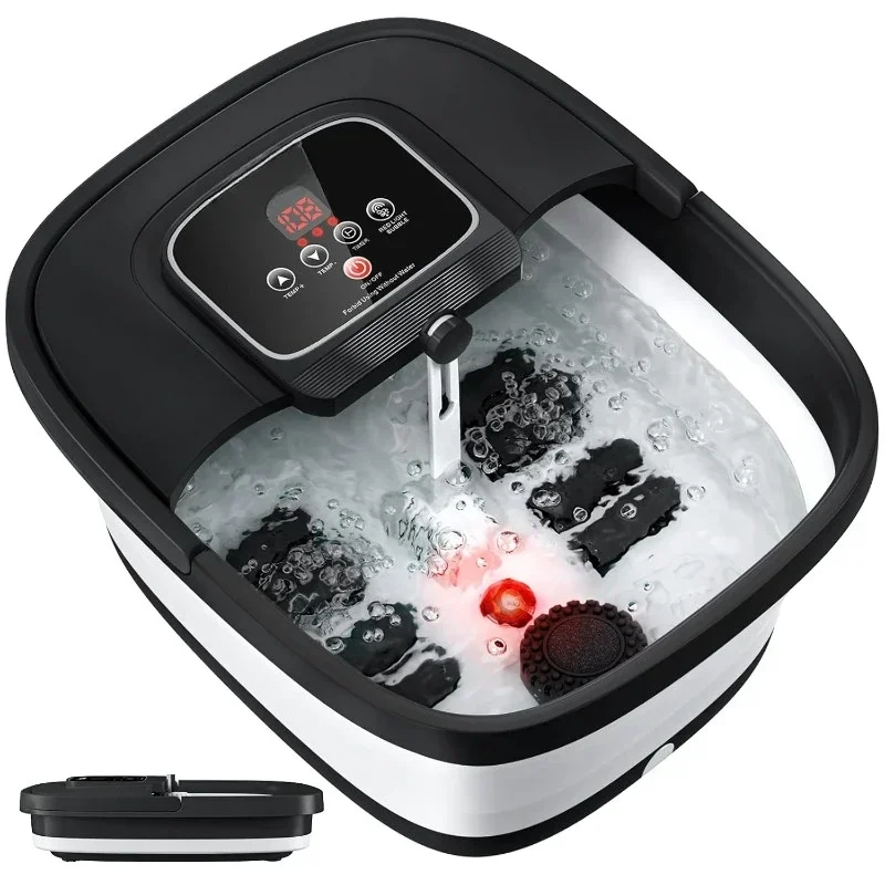 Collapsible Foot Spa with Heat, Bubble, Red Light, and Temperature Control, Foot Bath Massager with 8 Shiatsu Massage Rollers
Collapsible Foot Spa with Heat, Bubble, Red Light, and Temperature Control, Foot Bath Massager with 8 Shiatsu Massage Rollers