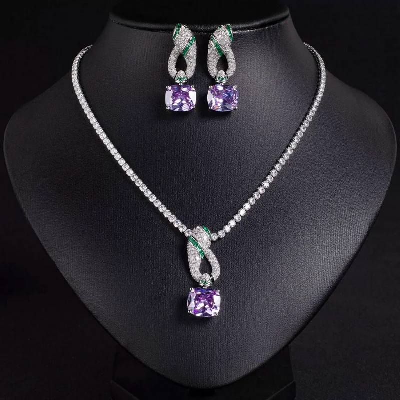 Designer Collection Style Necklace Earrings Inlay Colored Cubic Zircon Snake Serpent Pendant Dinner Party Jewelry Sets
Designer Collection Style Necklace Earrings Inlay Colored Cubic Zircon Snake Serpent Pendant Dinner Party Jewelry Sets
