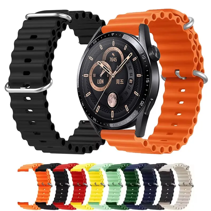 22mm Ocean Silicone Strap For Huawei GT5 4 3 2 46mm Bracelet Accessories GT2 3 5 Pro 2e Band For Huawei Watch 3/4 2 3 4 Pro 46mm
22mm Ocean Silicone Strap For Huawei GT5 4 3 2 46mm Bracelet Accessories GT2 3 5 Pro 2e Band For Huawei Watch 3/4 2 3 4 Pro 46mm