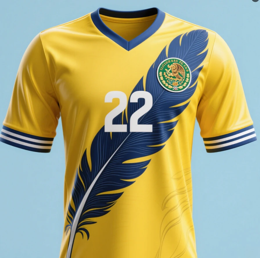 Футбольная майка с желтыми и синими перьями — футбольная рубашка No 22 с эмблемой и полосатыми рукавами, спортивная командная форма для мужчин
Футбольная майка с желтыми и синими перьями — футбольная рубашка No 22 с эмблемой и полосатыми рукавами, спортивная командная форма для мужчин