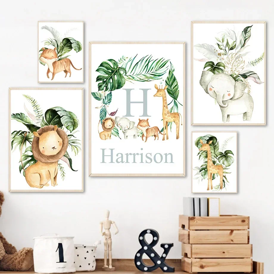 Lion Tiger Elephant Giraffe Number Alphabet Custom Name Wall Art Canvas Painting Poster And Prints Wall Pictures Kids Room Decor
Lion Tiger Elephant Giraffe Number Alphabet Custom Name Wall Art Canvas Painting Poster And Prints Wall Pictures Kids Room Decor