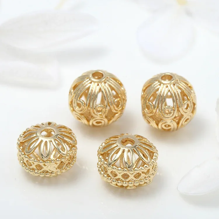 6PCS 10MM 14K Gold Color Plated Brass Metal Hollow Round Beads Bracelet Beads High Quality Diy Jewelry Accessories
6PCS 10MM 14K Gold Color Plated Brass Metal Hollow Round Beads Bracelet Beads High Quality Diy Jewelry Accessories