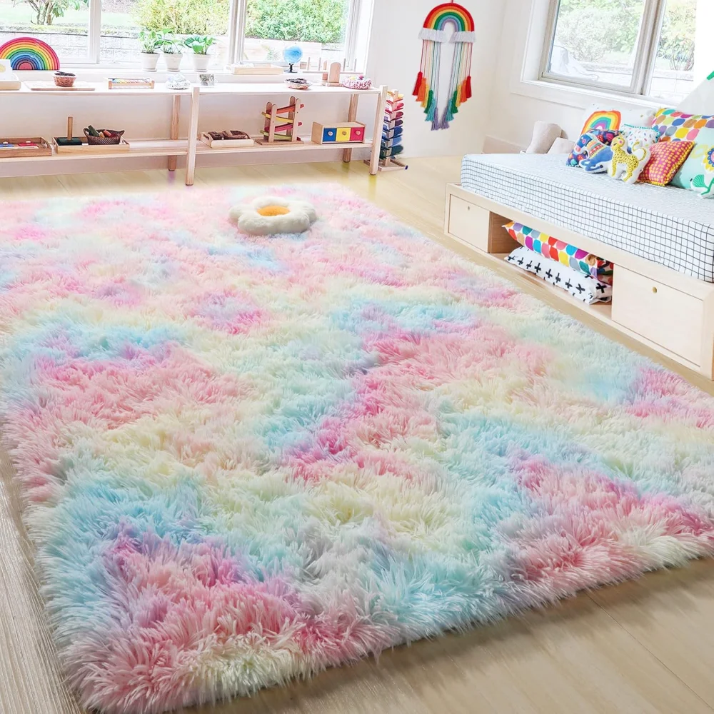 6x9 Rainbow Colorful Area Rugs for Girls Bedroom, Kawaii Princess Shaggy Rugs for Kids Playroom, Plush Soft Cute Baby Rug
6x9 Rainbow Colorful Area Rugs for Girls Bedroom, Kawaii Princess Shaggy Rugs for Kids Playroom, Plush Soft Cute Baby Rug