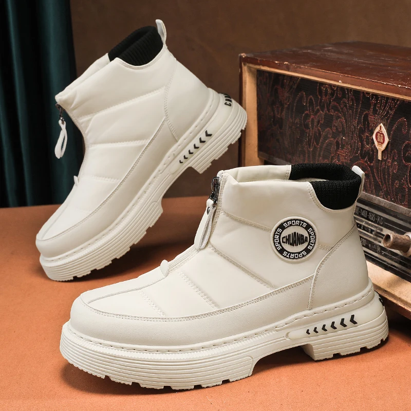 New White Ankle Boots for Men Fashion Zip Platform Boots Men Anti-slip Comfortable Men's Basic Boots High Top Casual Men Shoes
New White Ankle Boots for Men Fashion Zip Platform Boots Men Anti-slip Comfortable Men's Basic Boots High Top Casual Men Shoes