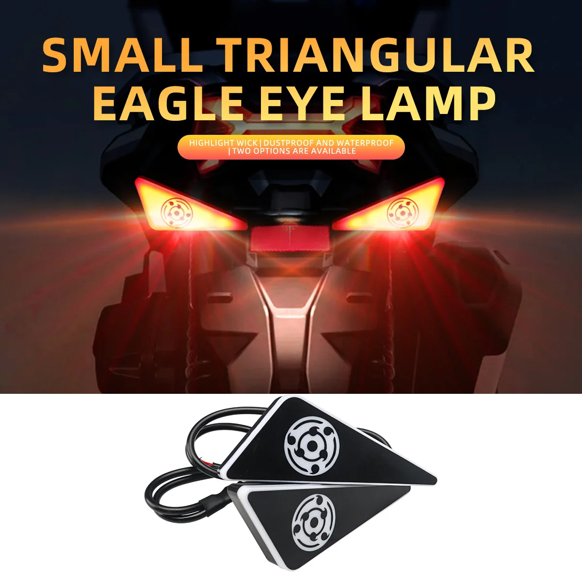 1Pair Motorcycle LED Triangle Rotating Eye Lights Mini Eagle Eye Lamp Flashing License Plate Lamp Signal Lights Brake Light Red
1Pair Motorcycle LED Triangle Rotating Eye Lights Mini Eagle Eye Lamp Flashing License Plate Lamp Signal Lights Brake Light Red