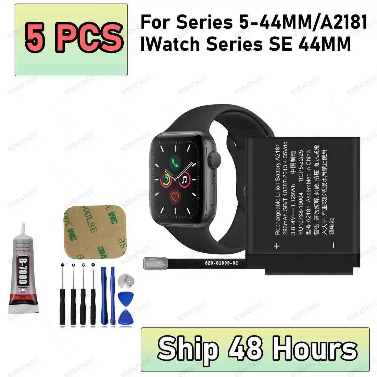 100% новый высококачественный литий-ионный аккумулятор для Apple Watch Series 5 44 мм, аккумуляторы IWatch S5 44 мм Se 44 мм, аккумуляторы для часов + Fre
100% новый высококачественный литий-ионный аккумулятор для Apple Watch Series 5 44 мм, аккумуляторы IWatch S5 44 мм Se 44 мм, аккумуляторы для часов + Fre