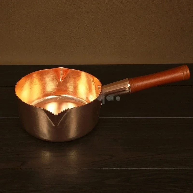 Small copper small oil pot Wooden handle snow pan Electromagnetic gas-fired Western food Copper pot Pure red copper milk pot
Small copper small oil pot Wooden handle snow pan Electromagnetic gas-fired Western food Copper pot Pure red copper milk pot