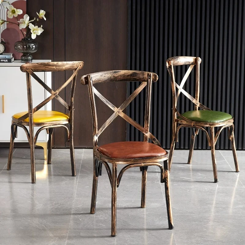 Bar Events Dining Chair Vintage High Back Leather Decor Chairs Metal Design Cadeiras Salas De Jantar Luxury Room Furniture
Bar Events Dining Chair Vintage High Back Leather Decor Chairs Metal Design Cadeiras Salas De Jantar Luxury Room Furniture