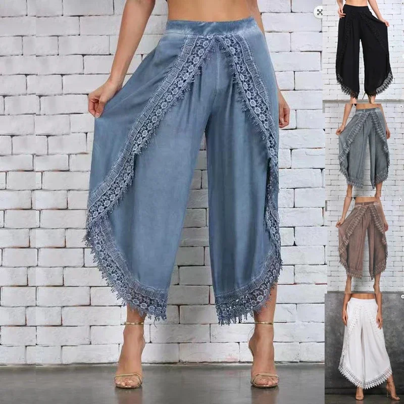 2024 New Women Fashion Pants Loose Harem Sports Long Pant Lace Beach Light Women's Clothing Summer Trousers
2024 New Women Fashion Pants Loose Harem Sports Long Pant Lace Beach Light Women's Clothing Summer Trousers