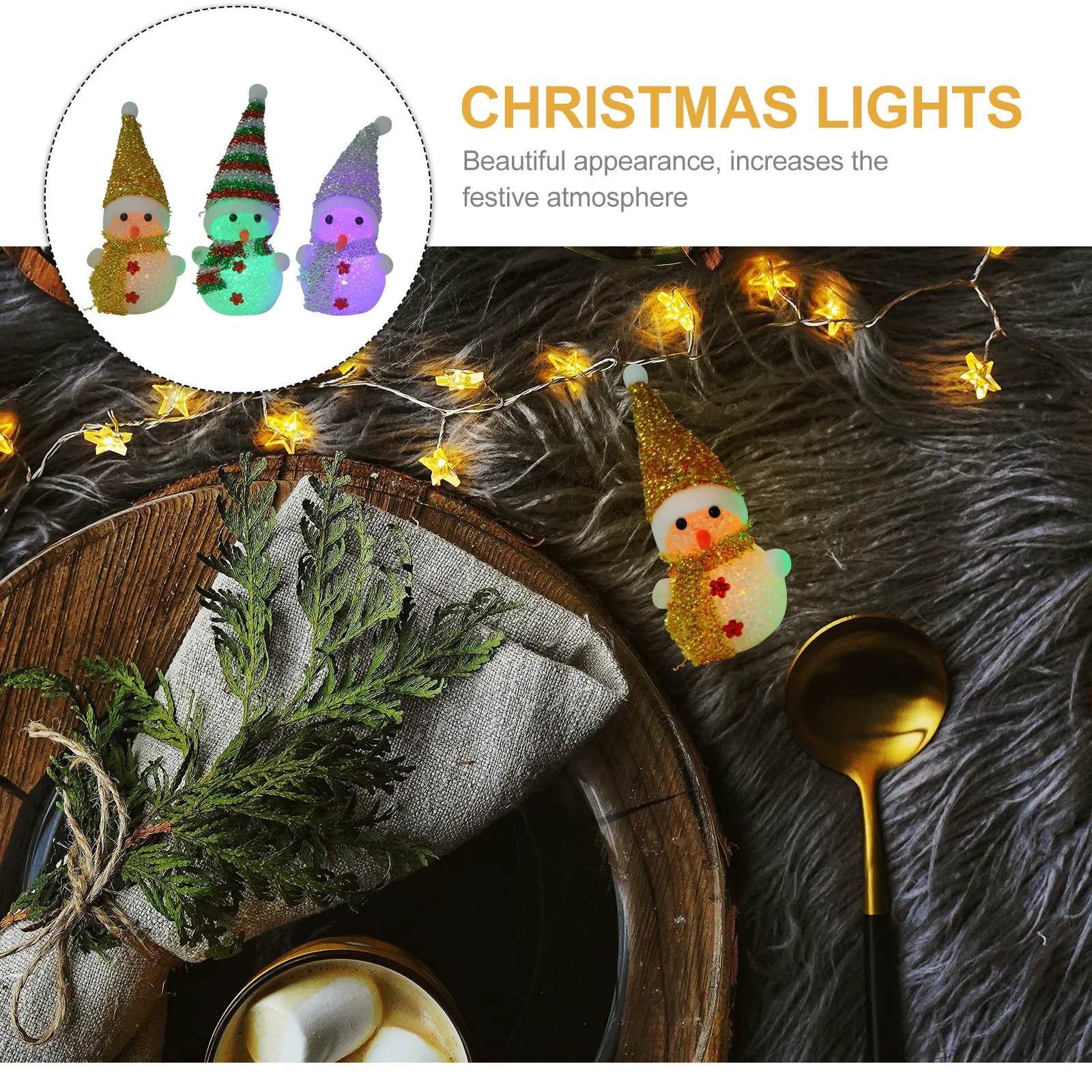 3Pcs Snowman Night Light LED Colorful Scarf Hat Glowing Xmas Party Decoration Christmas Gifts Romantic Wedding Souvenirs
3Pcs Snowman Night Light LED Colorful Scarf Hat Glowing Xmas Party Decoration Christmas Gifts Romantic Wedding Souvenirs