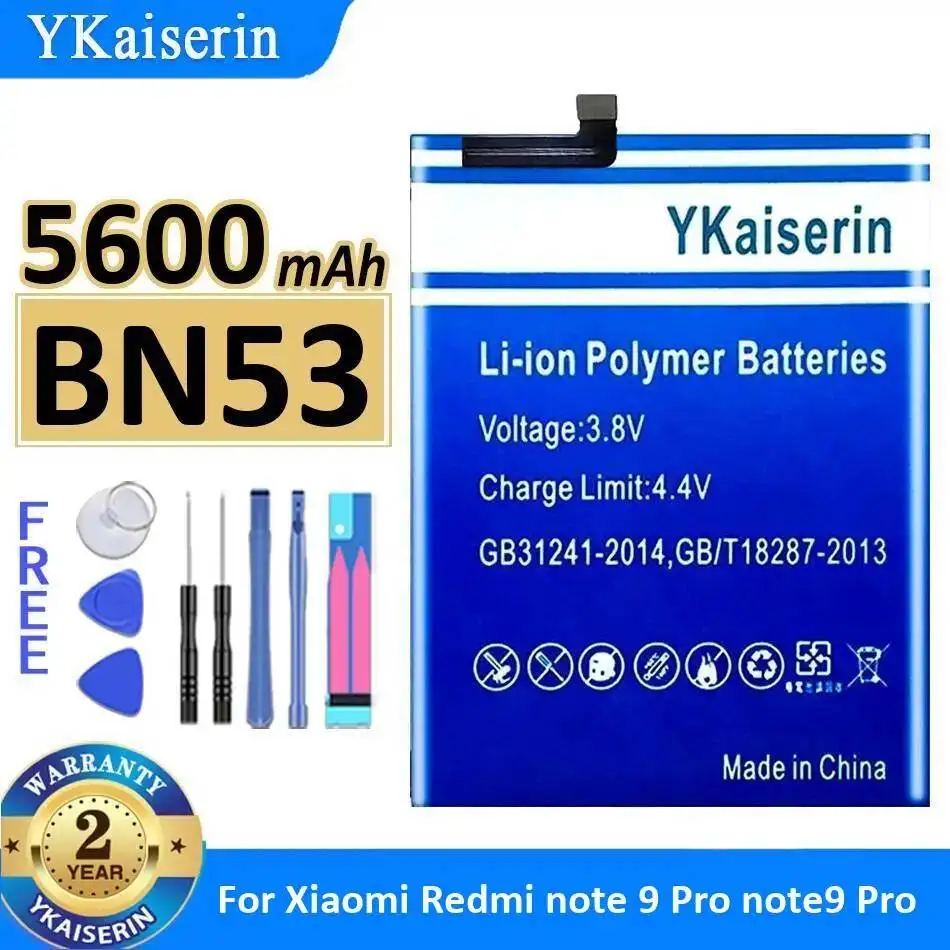 BN53 5600mAh Stable For Xiaomi Redmi Note 9 Pro note9 Pro Mobile Phone Battery
BN53 5600mAh Stable For Xiaomi Redmi Note 9 Pro note9 Pro Mobile Phone Battery