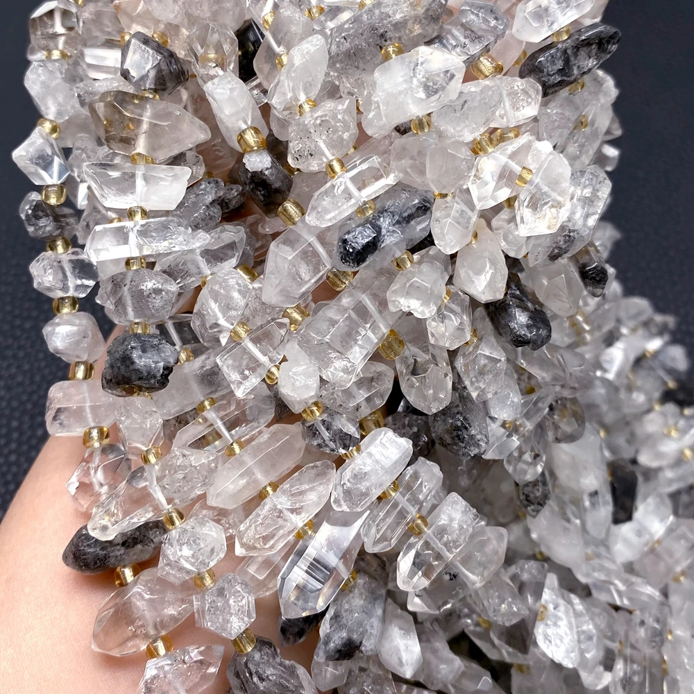 2 Strands Rutilated Quartz Faceted Double Terminated Pointed Beads Healing Crystal Bead 15.5" Strand
2 Strands Rutilated Quartz Faceted Double Terminated Pointed Beads Healing Crystal Bead 15.5" Strand