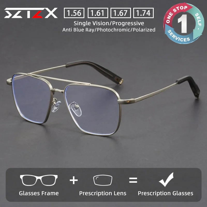 SZTZX Vintage Business Lightweight Prescription Glasses Anti Blue Light Myopia Eyewear Alloy Pilot Progressive Reading Glasses
SZTZX Vintage Business Lightweight Prescription Glasses Anti Blue Light Myopia Eyewear Alloy Pilot Progressive Reading Glasses