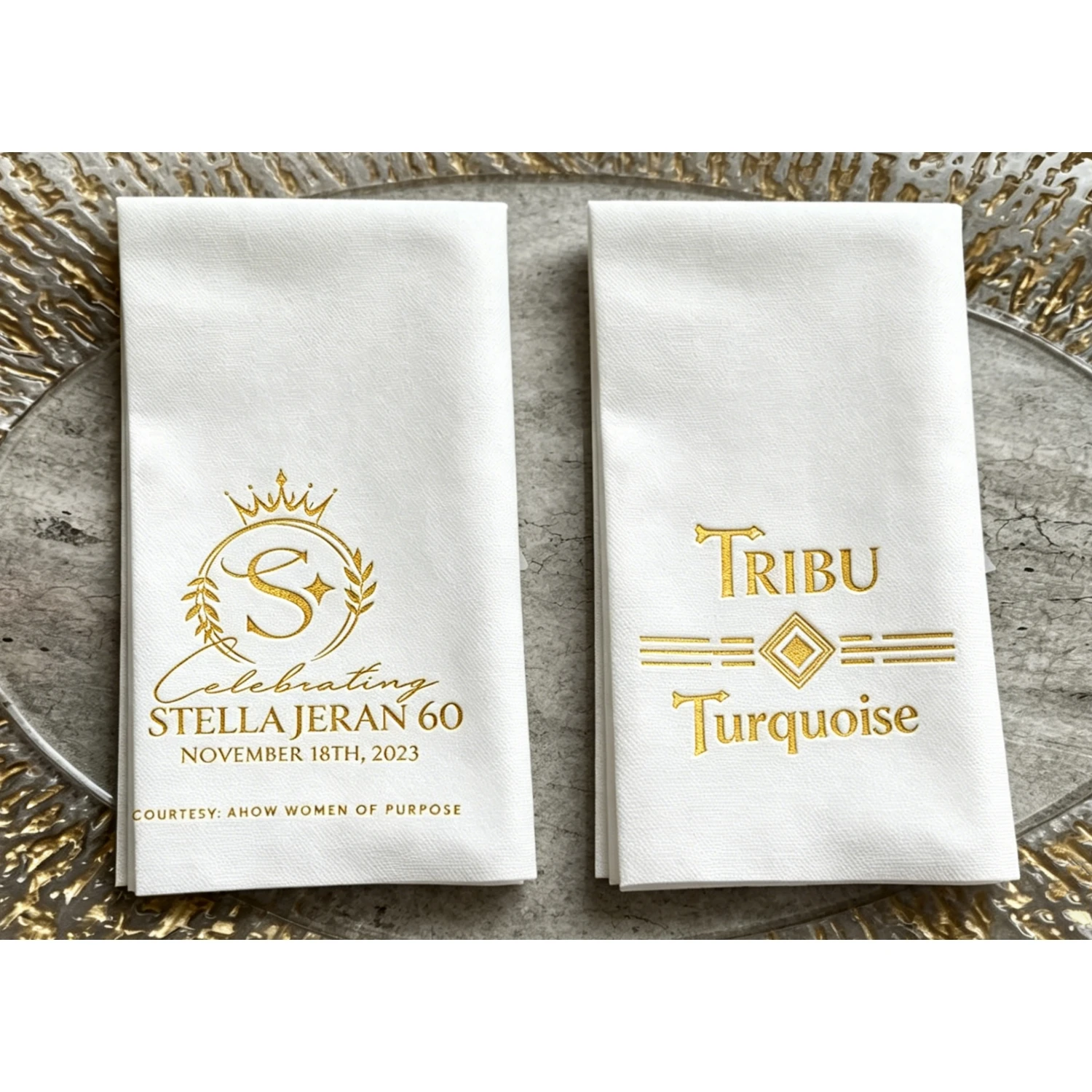 Sheepsew Linen Like Napkins 90pcs Gold Foil Printed Personalized Disposable for Events
Sheepsew Linen Like Napkins 90pcs Gold Foil Printed Personalized Disposable for Events