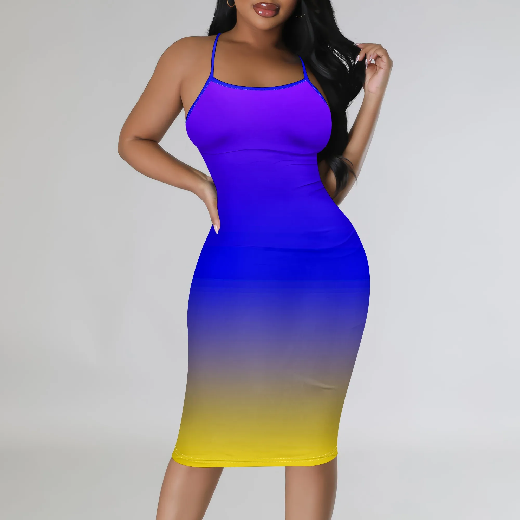 Women's Summer Boho Spaghetti Straps Bodycon Midi Dress Sexy Stretchy Ombre Print for Beach Vacation Party Home
Women's Summer Boho Spaghetti Straps Bodycon Midi Dress Sexy Stretchy Ombre Print for Beach Vacation Party Home