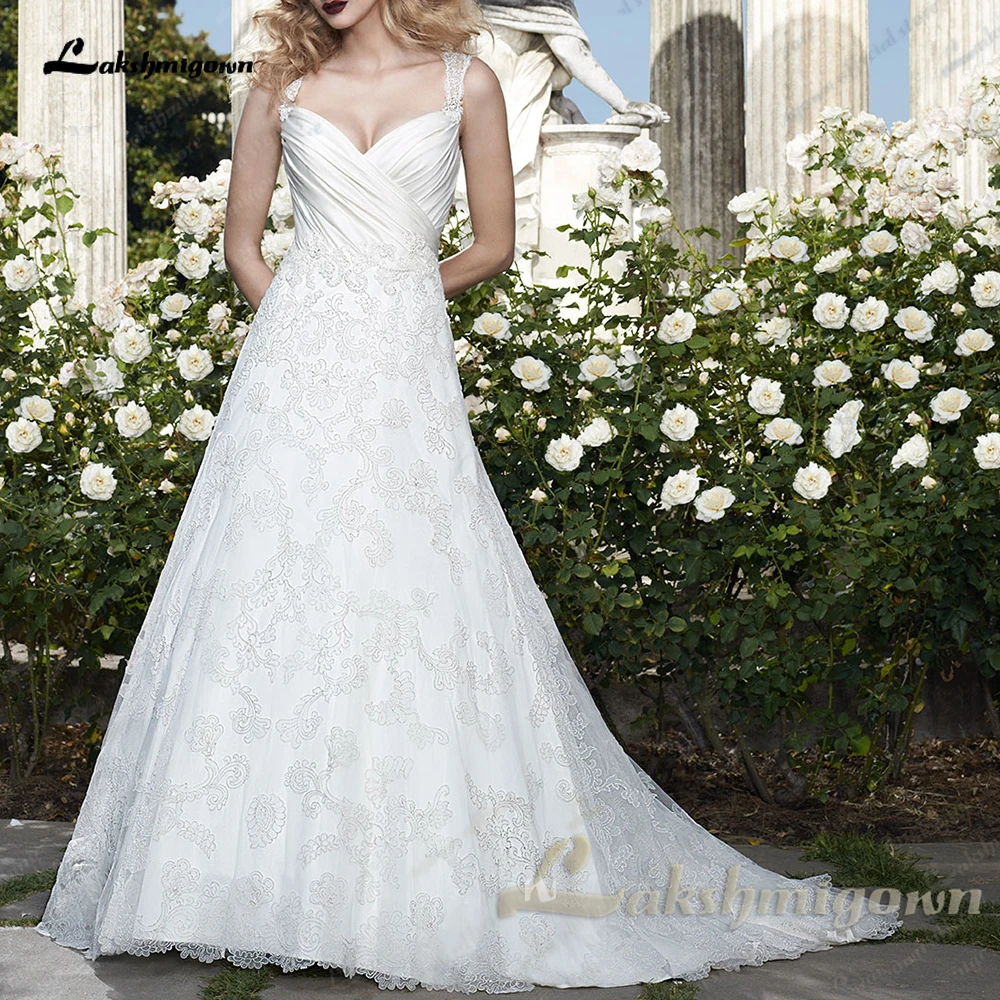 Lakshmigown V-Neck Lace Applique Wedding Dress 2025 A-Line Sweep Train Beading Customized vestidos para mujer
Lakshmigown V-Neck Lace Applique Wedding Dress 2025 A-Line Sweep Train Beading Customized vestidos para mujer