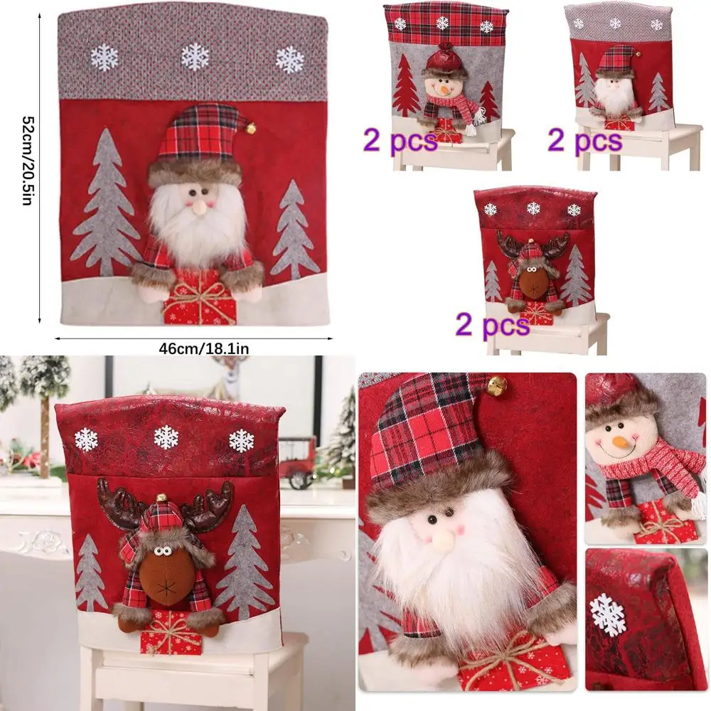 Set of 6 Christmas Dinner Chair Covers: Festive Santa, Snowman & Reindeer Patterns for Holiday Party Decor
Set of 6 Christmas Dinner Chair Covers: Festive Santa, Snowman & Reindeer Patterns for Holiday Party Decor