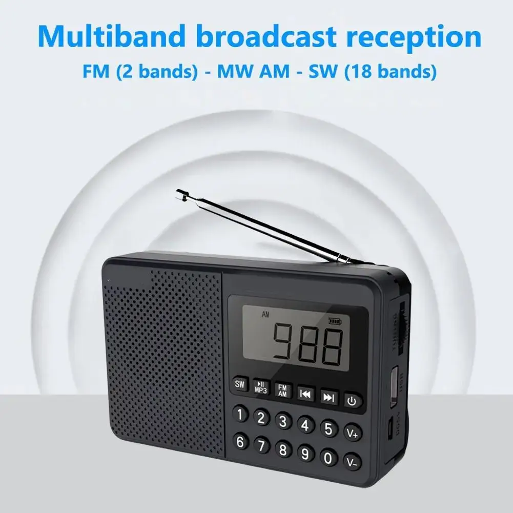 FM/AM/SW Handheld MP3 Player Dual Antenna Classic Large Roller Volume Adjustment High-sensitivity Full-band Radio
FM/AM/SW Handheld MP3 Player Dual Antenna Classic Large Roller Volume Adjustment High-sensitivity Full-band Radio