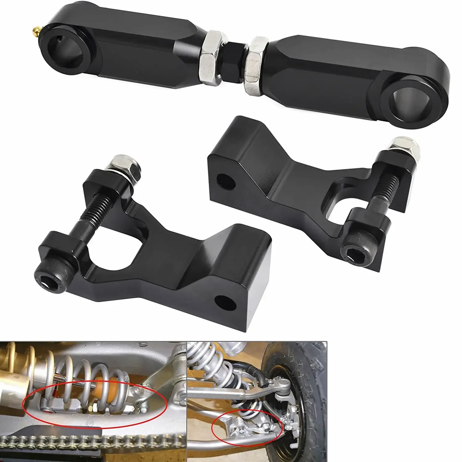 Black ATV 3.5" Front & Rear Lowering Kit for Raptor 350 YFM350 2004-2013 660 660R YFM660R 2001-2005 700 700R YFM700 2006-2017
Black ATV 3.5" Front & Rear Lowering Kit for Raptor 350 YFM350 2004-2013 660 660R YFM660R 2001-2005 700 700R YFM700 2006-2017