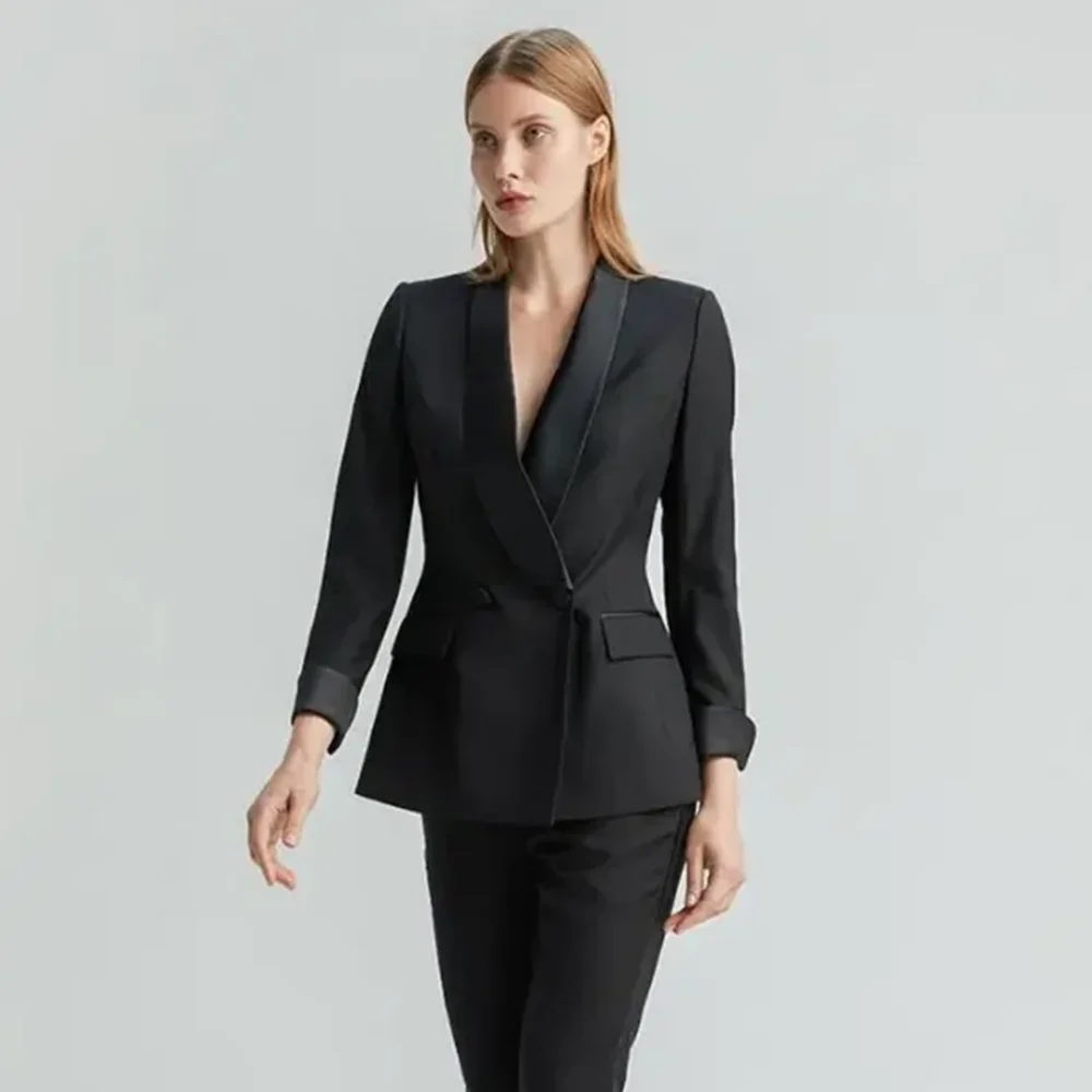 Elegant Women Suits Black Solid Color Outfits Wedding Party Tuxedo Formal Daily Casual Office Pants Sets 2 Piece
Elegant Women Suits Black Solid Color Outfits Wedding Party Tuxedo Formal Daily Casual Office Pants Sets 2 Piece