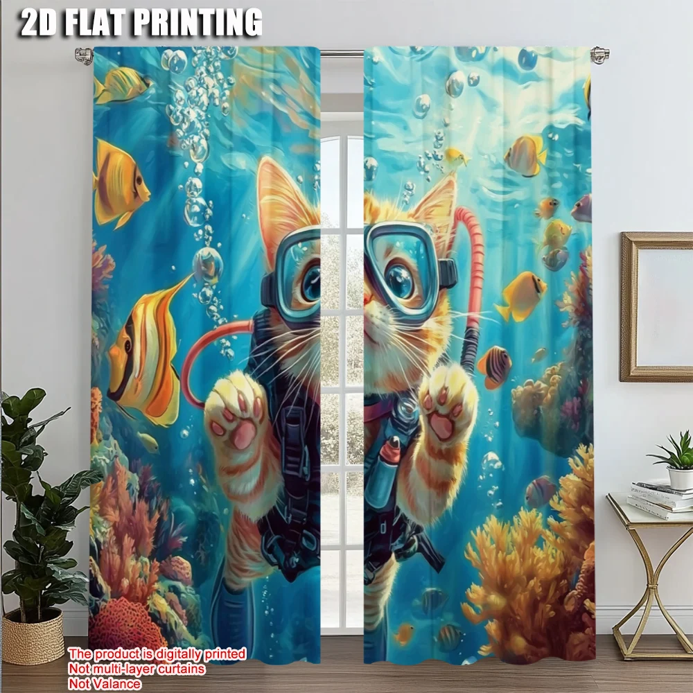 2pcs, Light Filtering Curtains 2D print adorable orange cat ocean diving Versatile 100% Polyester (without rod) Art Deco Festive
2pcs, Light Filtering Curtains 2D print adorable orange cat ocean diving Versatile 100% Polyester (without rod) Art Deco Festive