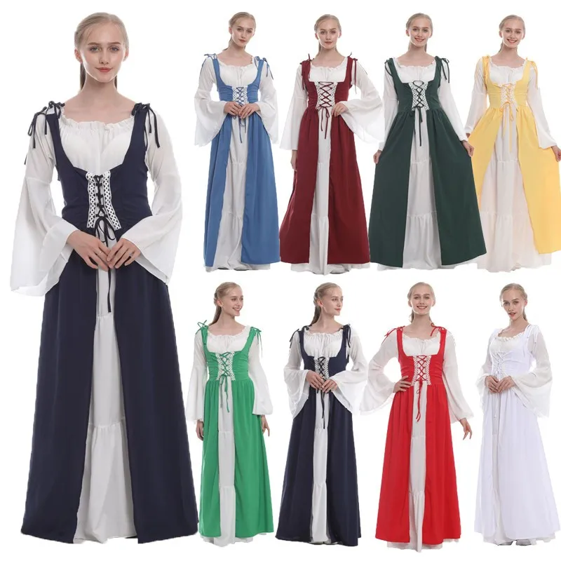 Retro Halloween Court Square Collar Waist-Cinched Dress Renaissance Period Play Stage Costume Women's Traditional Ethnic Wear
Retro Halloween Court Square Collar Waist-Cinched Dress Renaissance Period Play Stage Costume Women's Traditional Ethnic Wear