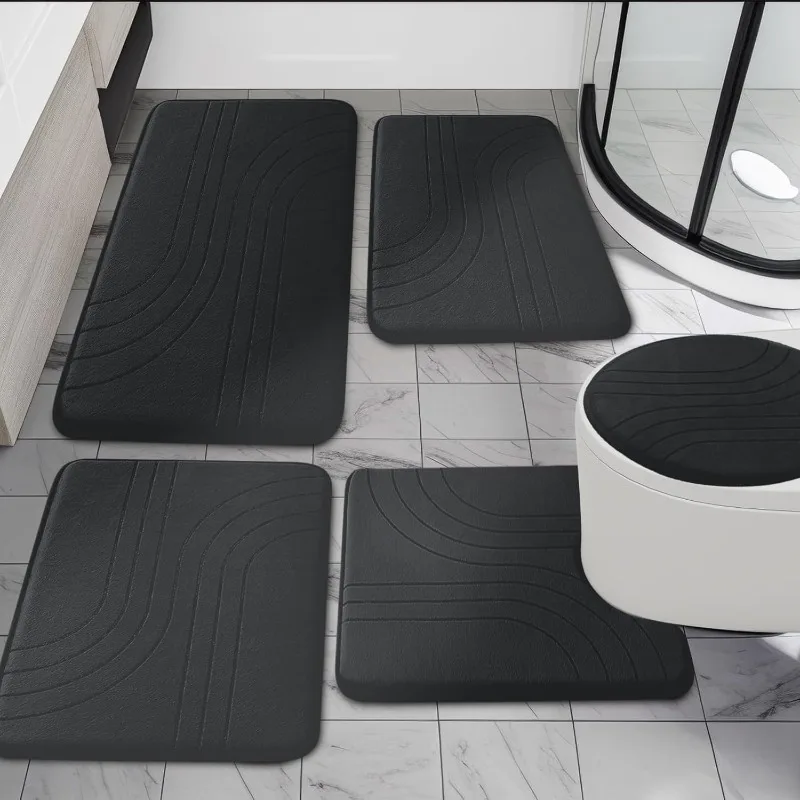 Bathroom Rug Set 5 Pieces, Soft Non Slip Memory Foam Bath Mat Set, Extra Thick Bath Mats for Bathroom, Machine Washable Bath
Bathroom Rug Set 5 Pieces, Soft Non Slip Memory Foam Bath Mat Set, Extra Thick Bath Mats for Bathroom, Machine Washable Bath