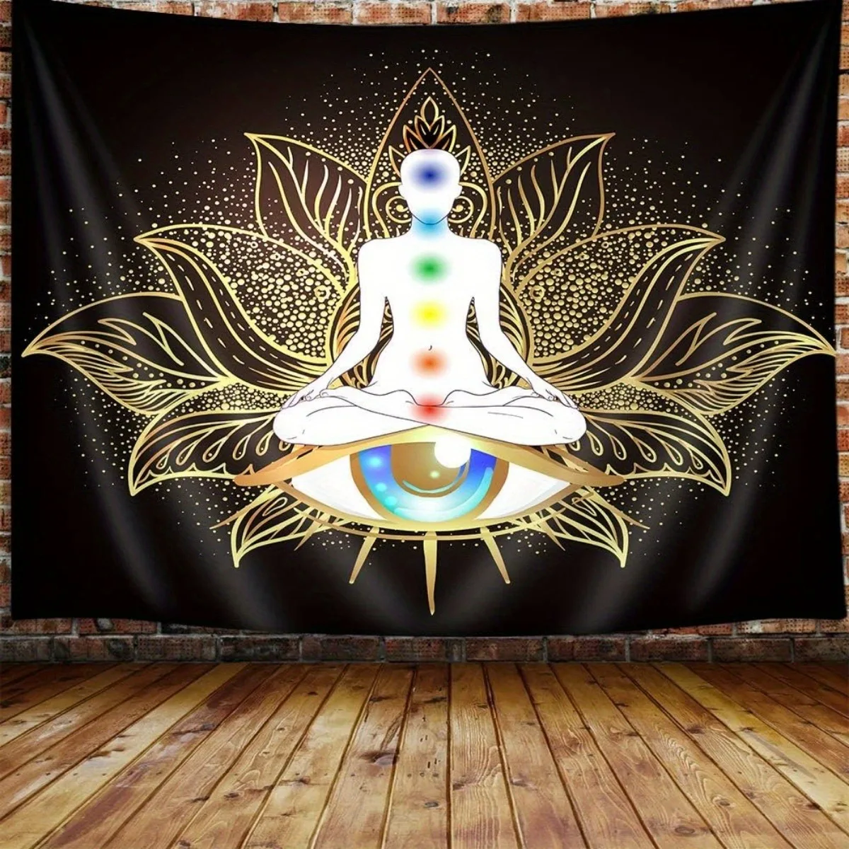 7 Chakra Tapestry Gold Black Lotus Mandala Eye Design 100% Polyester Yoga Meditation Wall Decor Bohemian Spiritual Home Art
7 Chakra Tapestry Gold Black Lotus Mandala Eye Design 100% Polyester Yoga Meditation Wall Decor Bohemian Spiritual Home Art