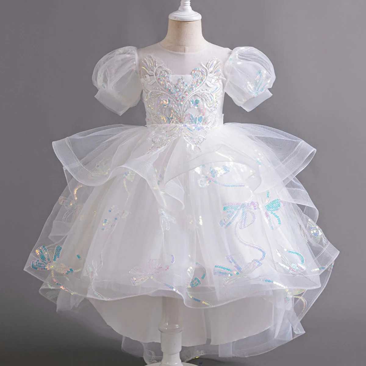Itibanfuku Little Big Girls Puff Sleeves Embroidered High-Low Wedding Flower Girl Birthday Party Pageant Formal Party Dress
Itibanfuku Little Big Girls Puff Sleeves Embroidered High-Low Wedding Flower Girl Birthday Party Pageant Formal Party Dress