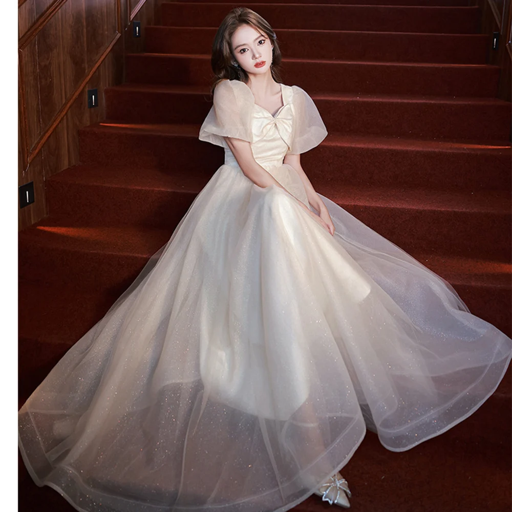 Women's Light Luxury Champagne Evening Dress 2024 New Square Collar Slim Fit A-Line Prom Gown Solid Shinning Party Vestido
Women's Light Luxury Champagne Evening Dress 2024 New Square Collar Slim Fit A-Line Prom Gown Solid Shinning Party Vestido