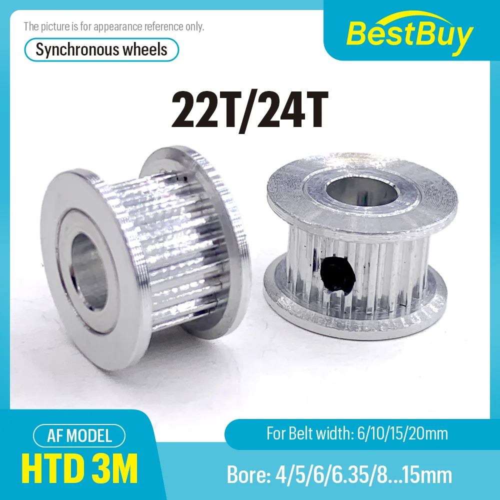 HTD 3M 20T/22T/24Teeth Synchronizing Wheel Bore 4-15mm Timing Belt Width 6/10/15/20mm 3D printer CNC Parts
HTD 3M 20T/22T/24Teeth Synchronizing Wheel Bore 4-15mm Timing Belt Width 6/10/15/20mm 3D printer CNC Parts