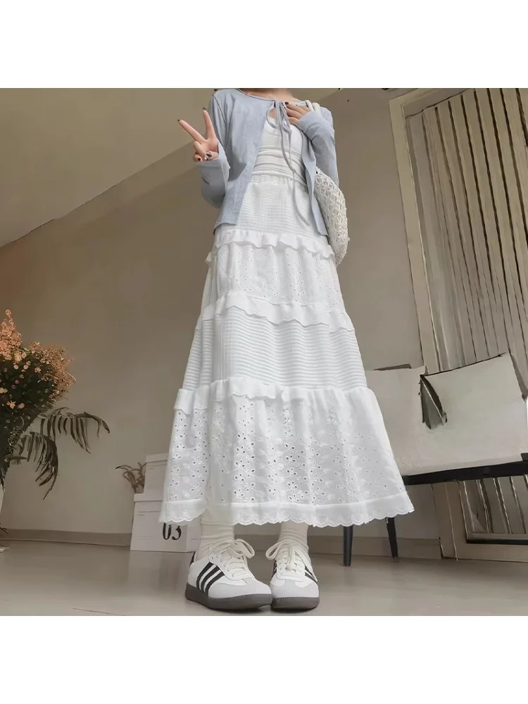 White Fairy Cake Skirt Spring Summer Autumn plus Size Draped Midi Skirt Versatile Lazy Style High Waist A-Line Long Skirt
White Fairy Cake Skirt Spring Summer Autumn plus Size Draped Midi Skirt Versatile Lazy Style High Waist A-Line Long Skirt