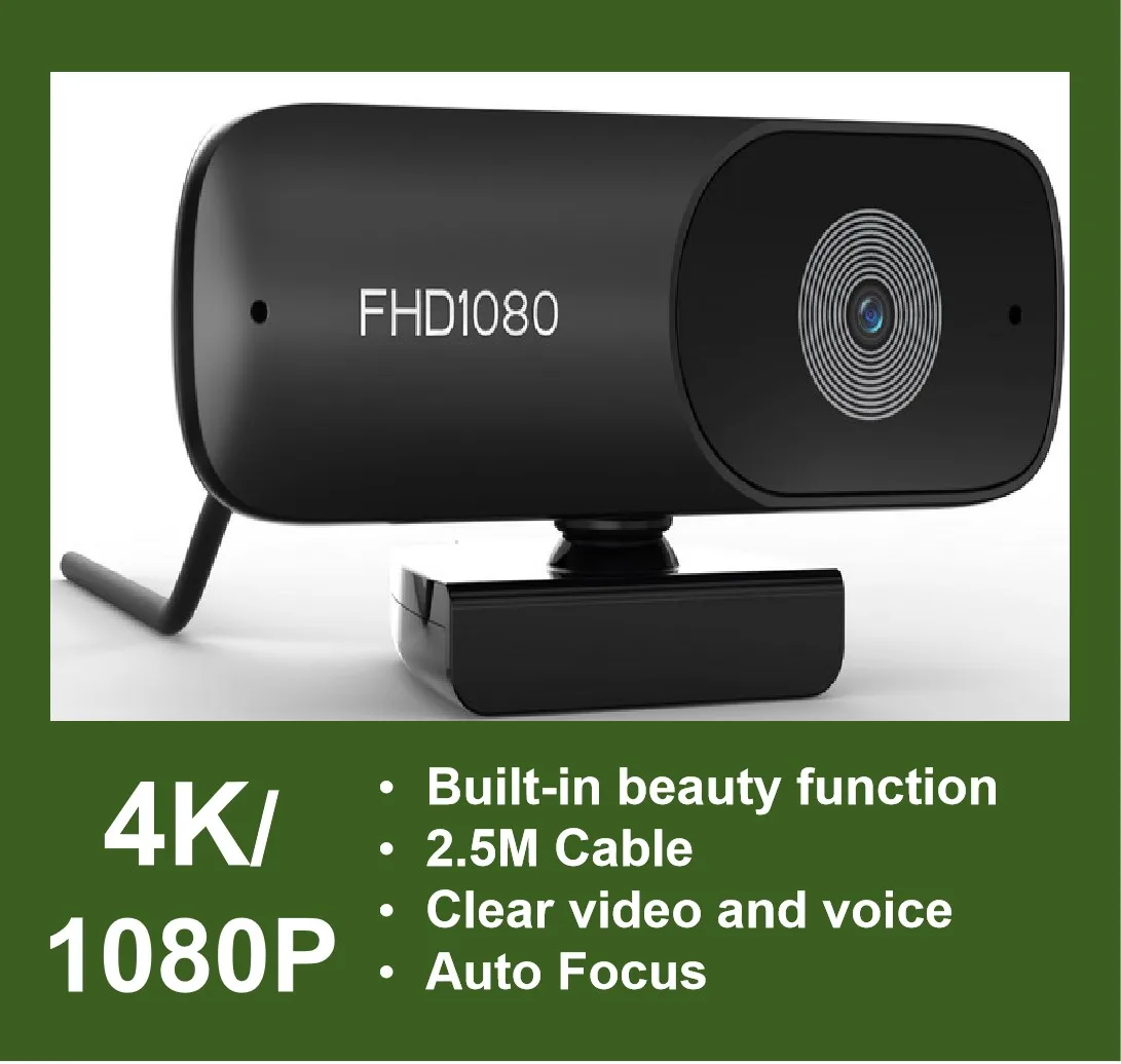XJ Webcam 4K Beautification Webcam PC Streaming 1080P Camera PC Auto Focus Mini Camera For Laptop PC Computer Desktop
XJ Webcam 4K Beautification Webcam PC Streaming 1080P Camera PC Auto Focus Mini Camera For Laptop PC Computer Desktop