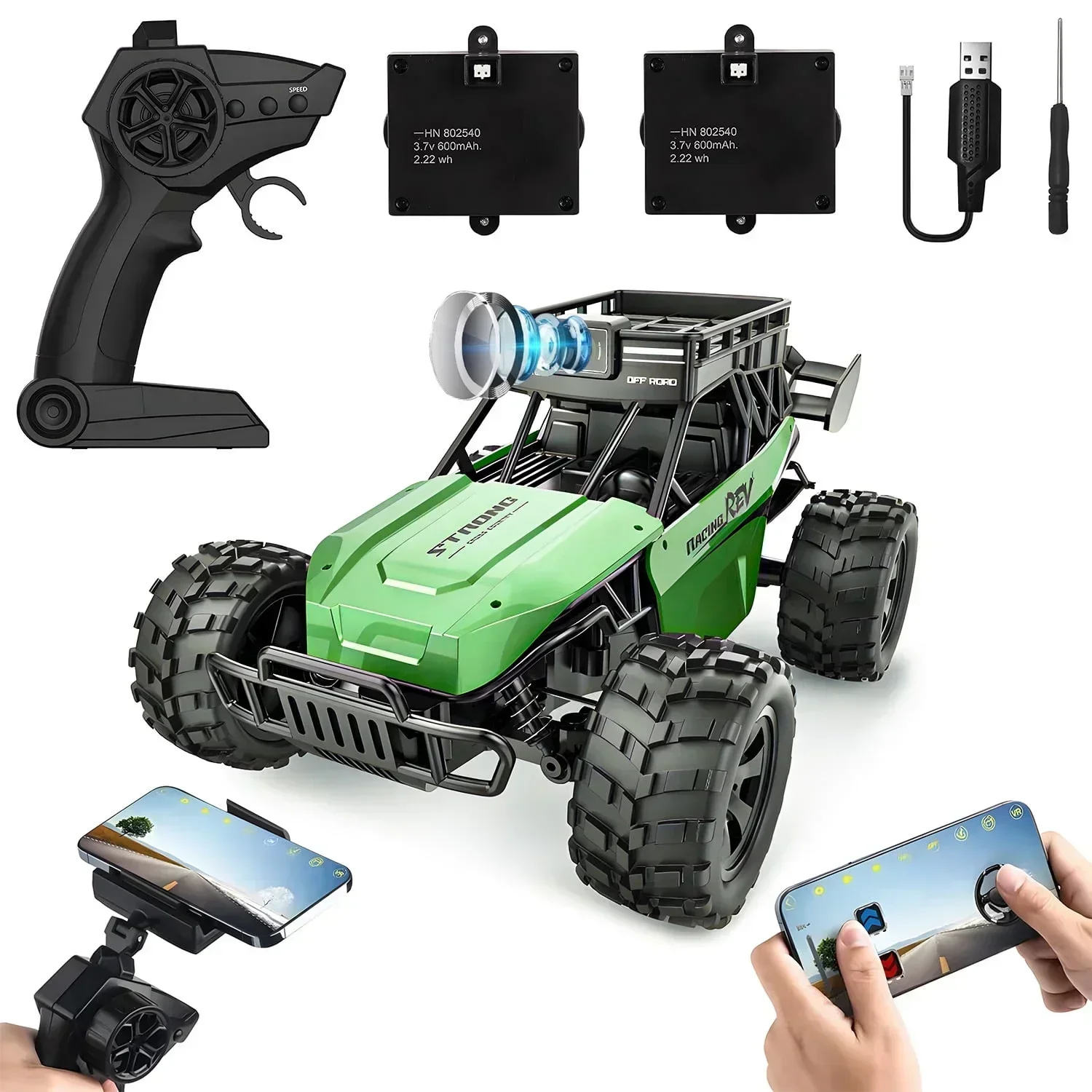 Remote Control Car with 1080P HD FPV Camera,Two-Way Voice Function High Speed Monster Trucks Toys for Kids Adults 60 Min Play
Remote Control Car with 1080P HD FPV Camera,Two-Way Voice Function High Speed Monster Trucks Toys for Kids Adults 60 Min Play