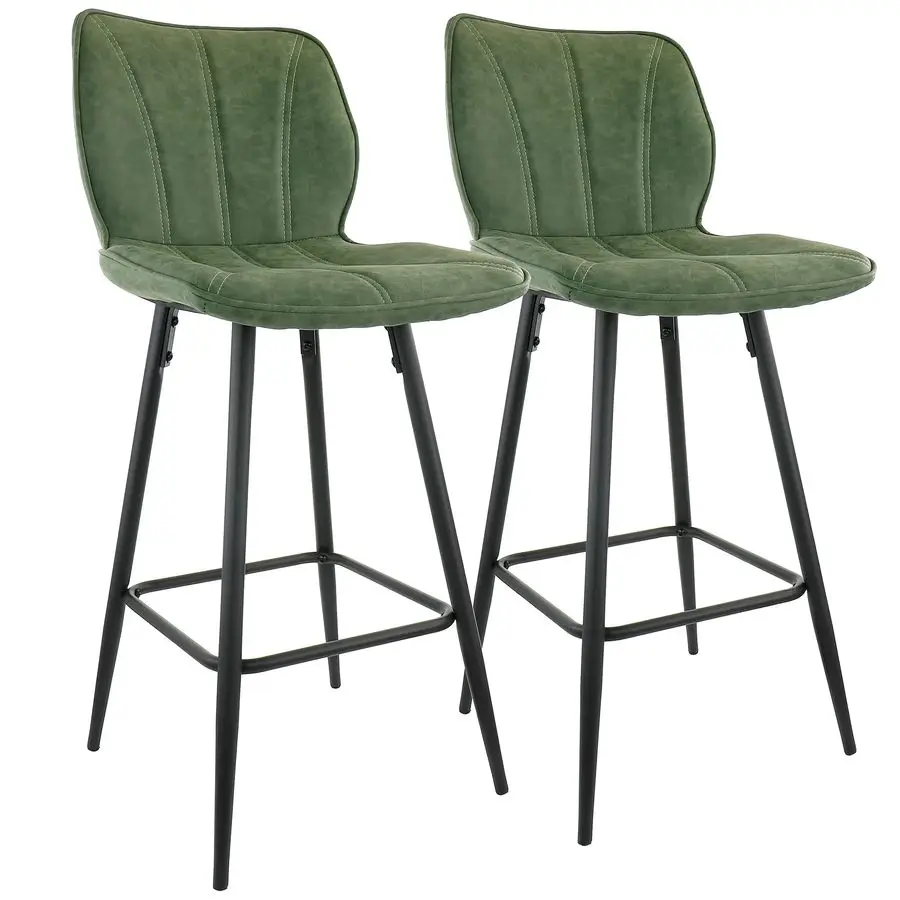 Modern Faux Leather Bar Chair, Set of 2, Green
Modern Faux Leather Bar Chair, Set of 2, Green