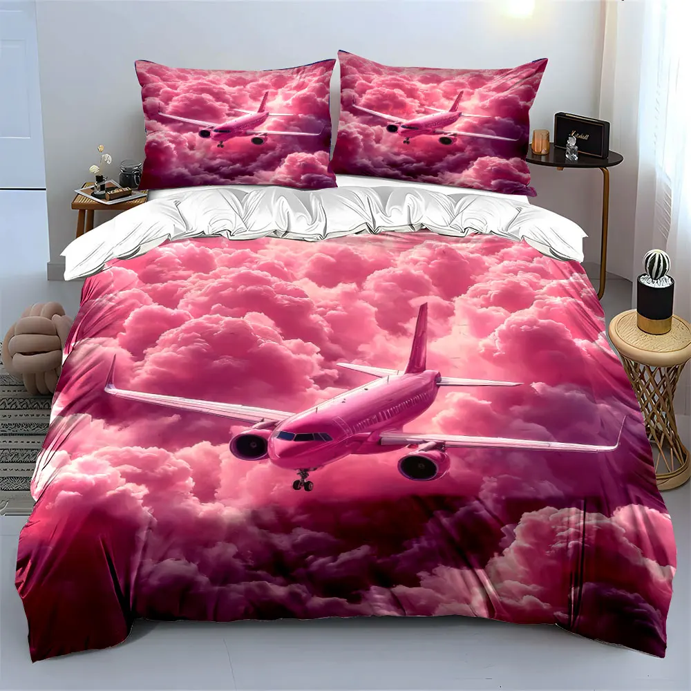 "Pink Airplane Cloud Decor Set" Bedding Set with 1 Duvet Cover 2 Pillowcases Single Double King Queen, Gift
"Pink Airplane Cloud Decor Set" Bedding Set with 1 Duvet Cover 2 Pillowcases Single Double King Queen, Gift