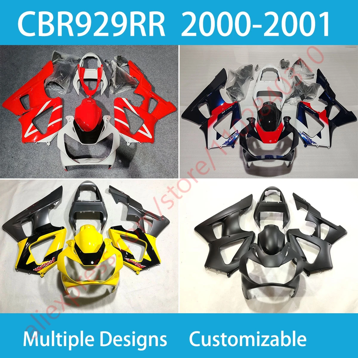 For Honda CBR900RR 2000 2001 Fairings Motorcycle CBR929RR 00 01 ABS Plastic Bodywork Injection Fairing Kit
For Honda CBR900RR 2000 2001 Fairings Motorcycle CBR929RR 00 01 ABS Plastic Bodywork Injection Fairing Kit