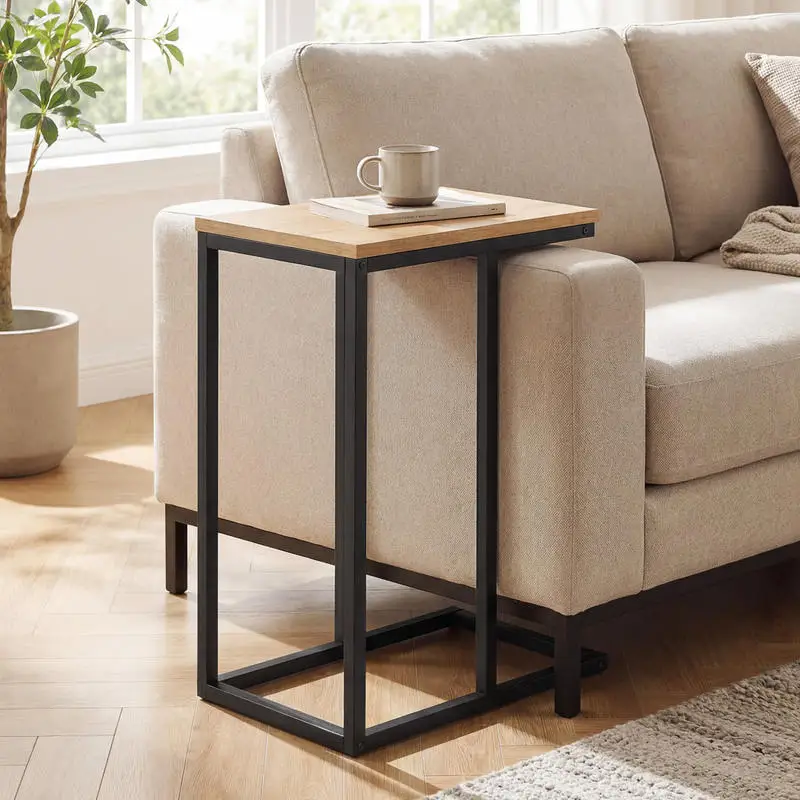C-Shaped End Table Small Side Table with Sturdy Metal Frame-Natural
C-Shaped End Table Small Side Table with Sturdy Metal Frame-Natural
