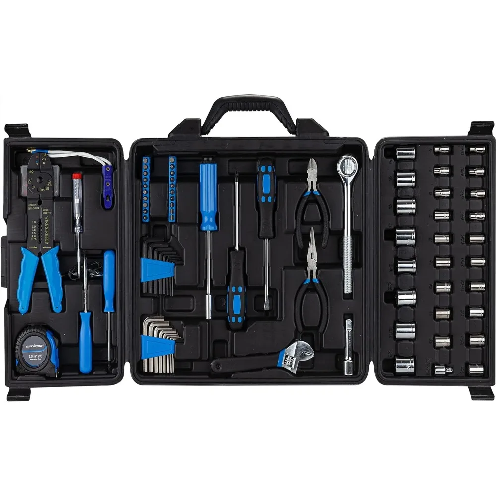 122 Piece Auto Tool Kit with Drive Socket and Wrench Set Blue
122 Piece Auto Tool Kit with Drive Socket and Wrench Set Blue