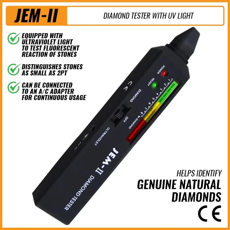 2 in 1 With UV High Accuracy Jewelry Selector Tester Diamond Mosangite Gem Appraisal Pen Professional Tester Pro Jeweler Tool
2 in 1 With UV High Accuracy Jewelry Selector Tester Diamond Mosangite Gem Appraisal Pen Professional Tester Pro Jeweler Tool