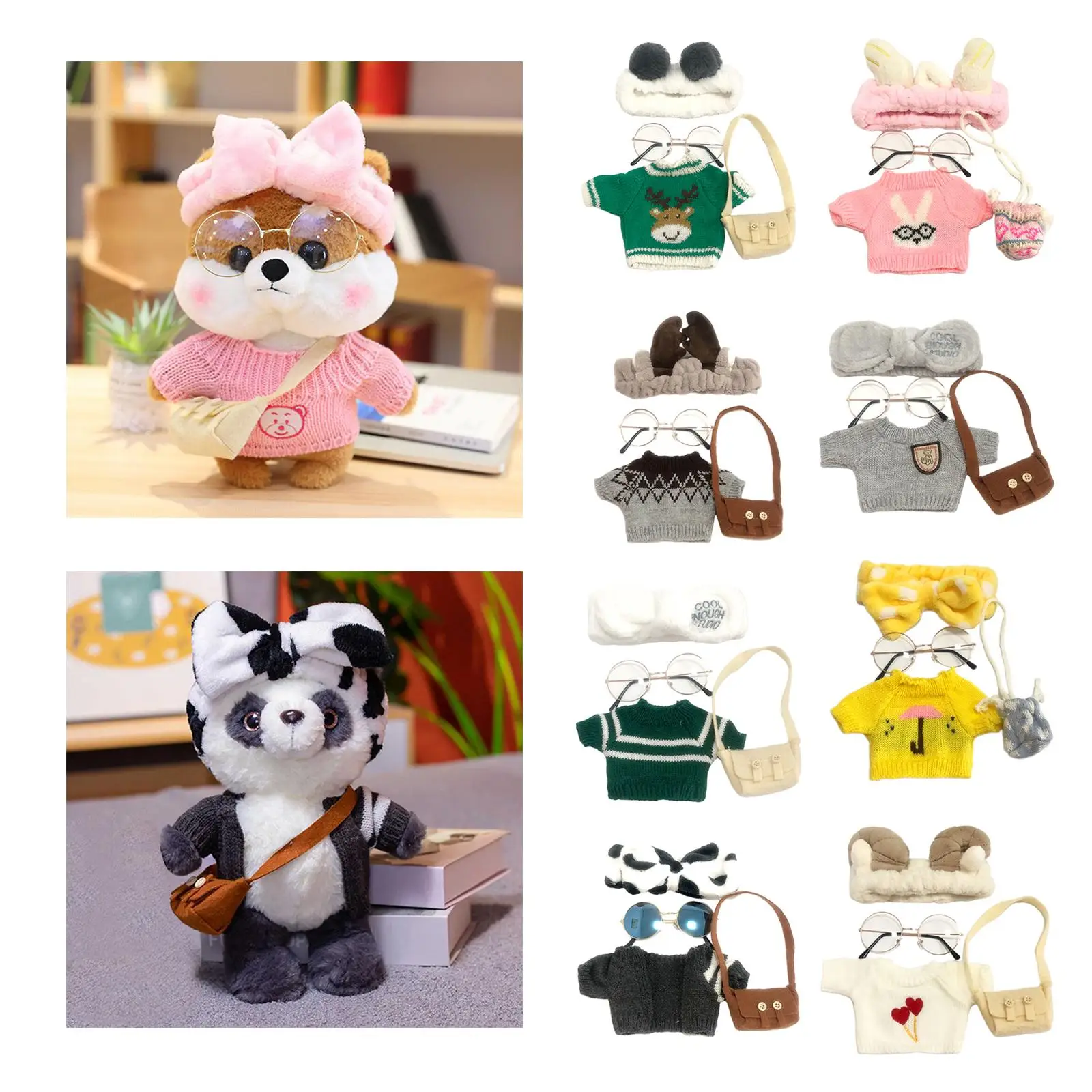 Soft Doll Clothes & Accessories, Headband Casual Set Costume Outfits Plush Doll Clothes Plush Dolls Suit for Girls Dolls Pets
Soft Doll Clothes & Accessories, Headband Casual Set Costume Outfits Plush Doll Clothes Plush Dolls Suit for Girls Dolls Pets