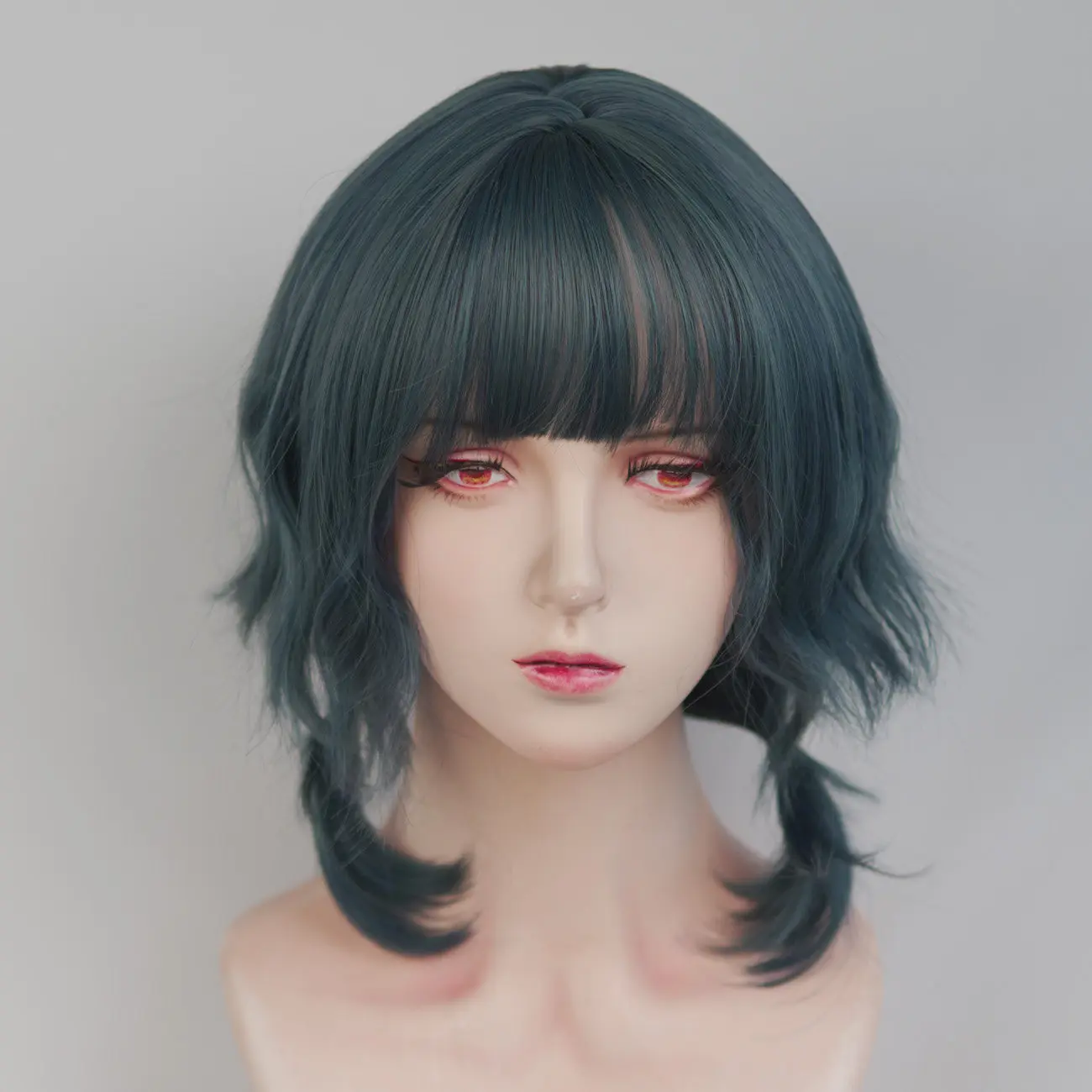 Blue wig female full hood Japanese wolf tail mullet head blue gray short egg curly hair color subculture Yabi
Blue wig female full hood Japanese wolf tail mullet head blue gray short egg curly hair color subculture Yabi