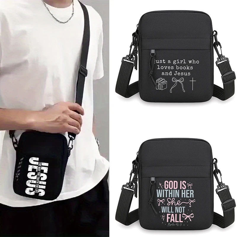 Men's Jesus Print Small Crossbody Bag Lightweight Christianity Shoulder Bag with Adjustable Strap Male Mobile Phone Shoulder Bag
Men's Jesus Print Small Crossbody Bag Lightweight Christianity Shoulder Bag with Adjustable Strap Male Mobile Phone Shoulder Bag